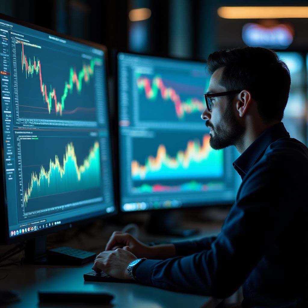 Penganalisis kewangan meneganalisis data pasar.